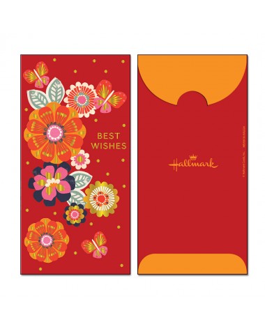 Money Envelope Large - MEV0918-HAL024 - Red - Best Wishes 